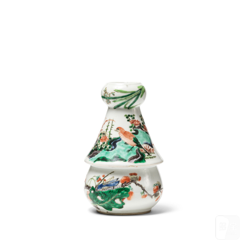 清康熙 五彩花鳥圖瓶 | PETIT VASE EN PORCELAINE DE LA FAMILLE VERTE - 图4